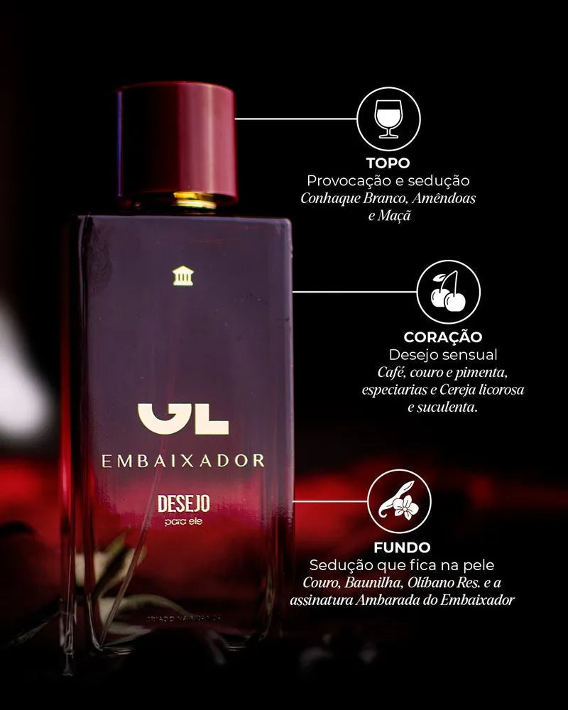 Perfume Desejo para Ele 100ml + Perfume GL Embaixador 100ml