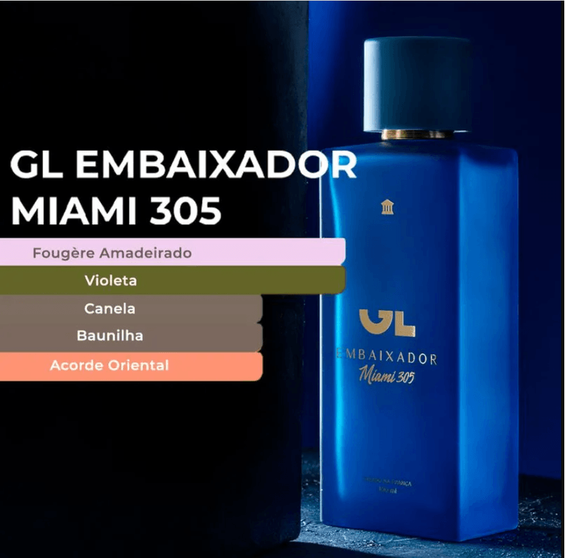 Perfume Miami 305 100ml + Sabonete Líquido Miami 2 em 1 Cabelo e Corpo 200ml