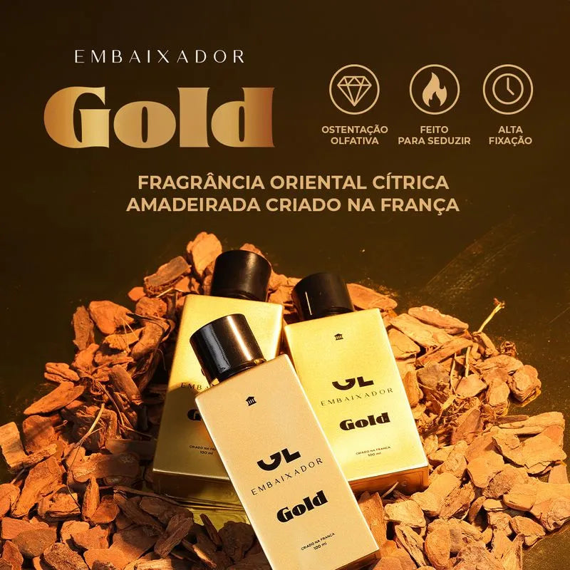 Perfume Gold 100ml + Perfume Desejo Para Ele 100ml